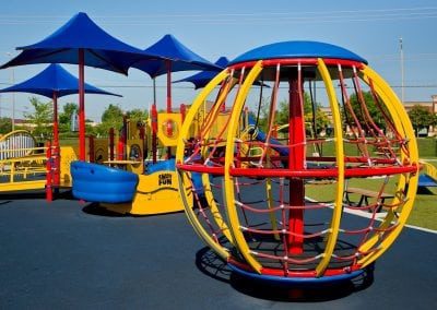 Kids on artificial turf playground