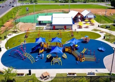 Aerial of playground installation