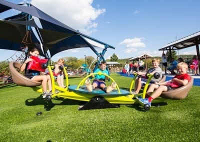 Kids on artificial turf playground