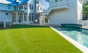 Residential artificial turf installation