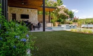 Residential artificial turf installation