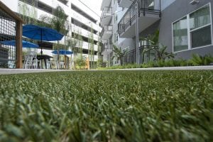Commercial artificial turf installation