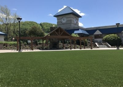 Commercial artificial turf installation