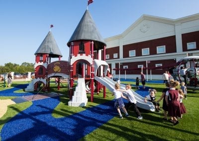 Kids on artificial turf playground