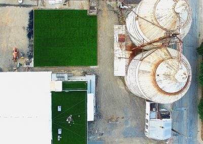 Magnolia Market turf installation Aerial